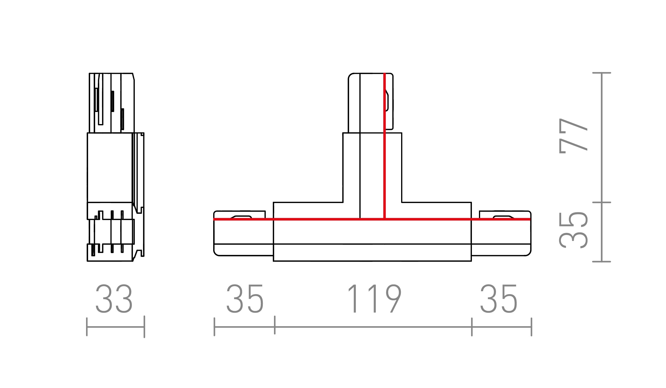 EUTRAC T KOPPELSTUK (LINKS) - Product sketch