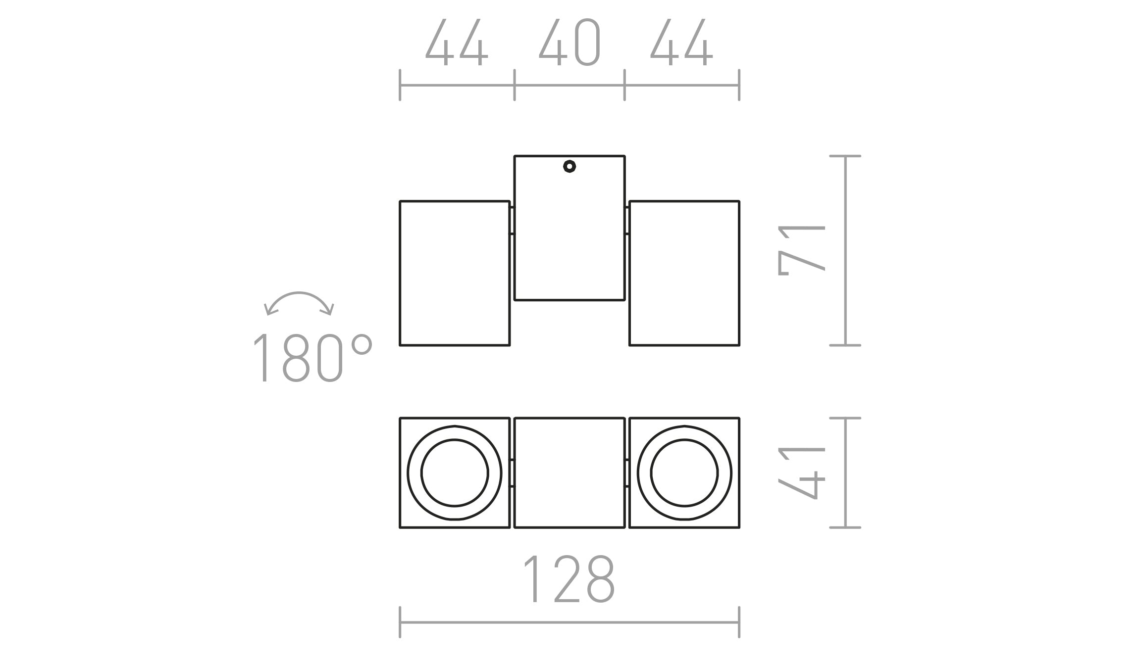 MARVEL II kantelbare lamp - Product sketch