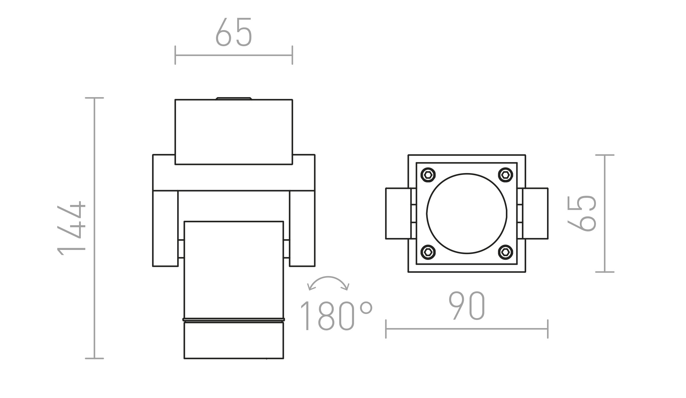 CASSO kantelbare lamp - Product sketch