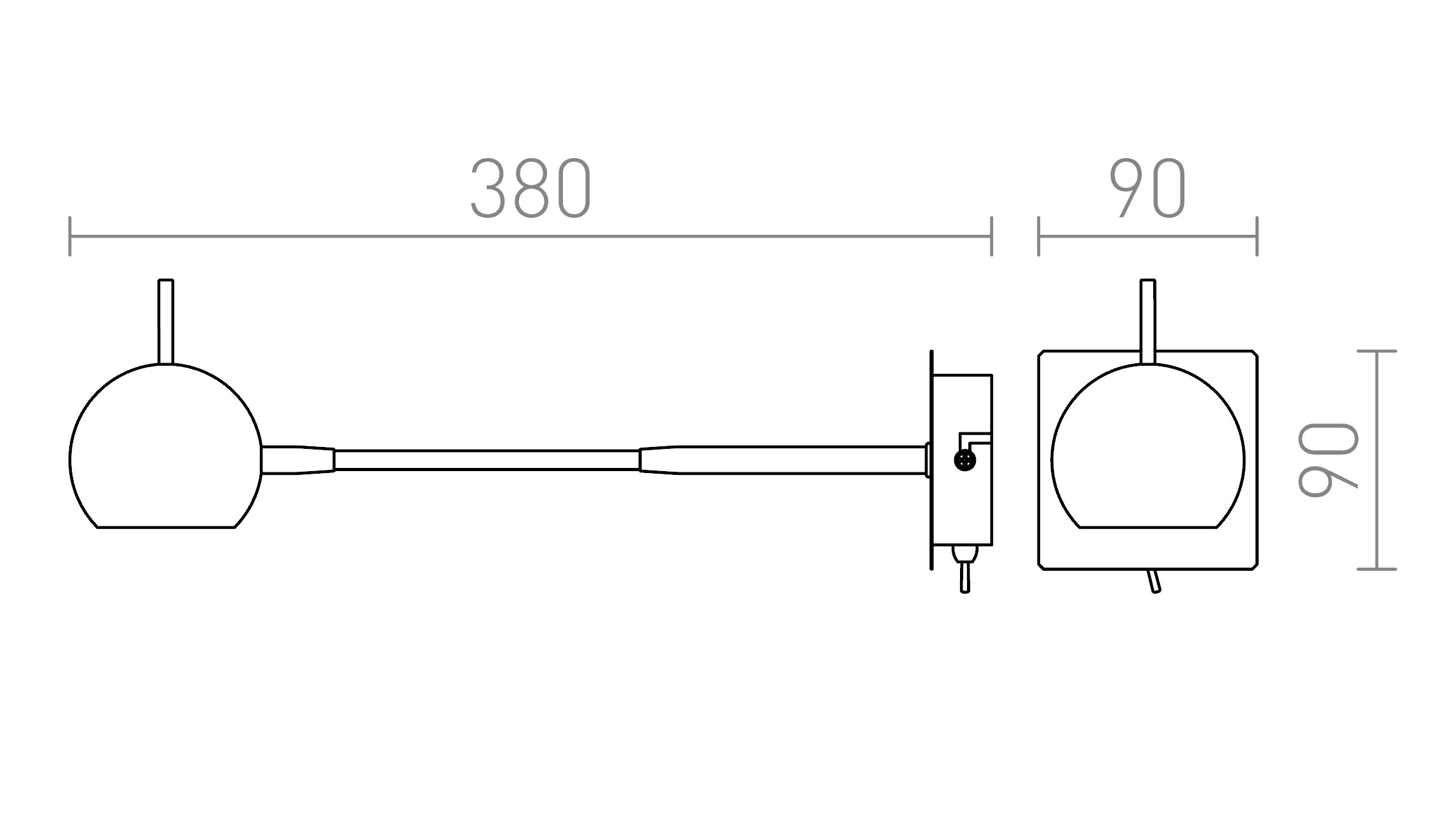 GLOSSY op zwanenhals - Product sketch