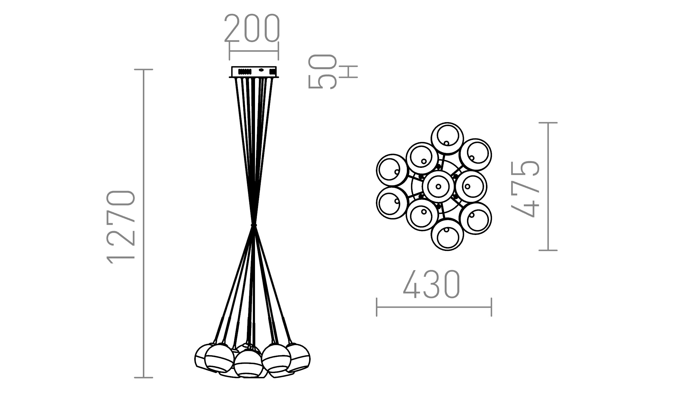ASTRAL  hanglamp lamp - Product sketch