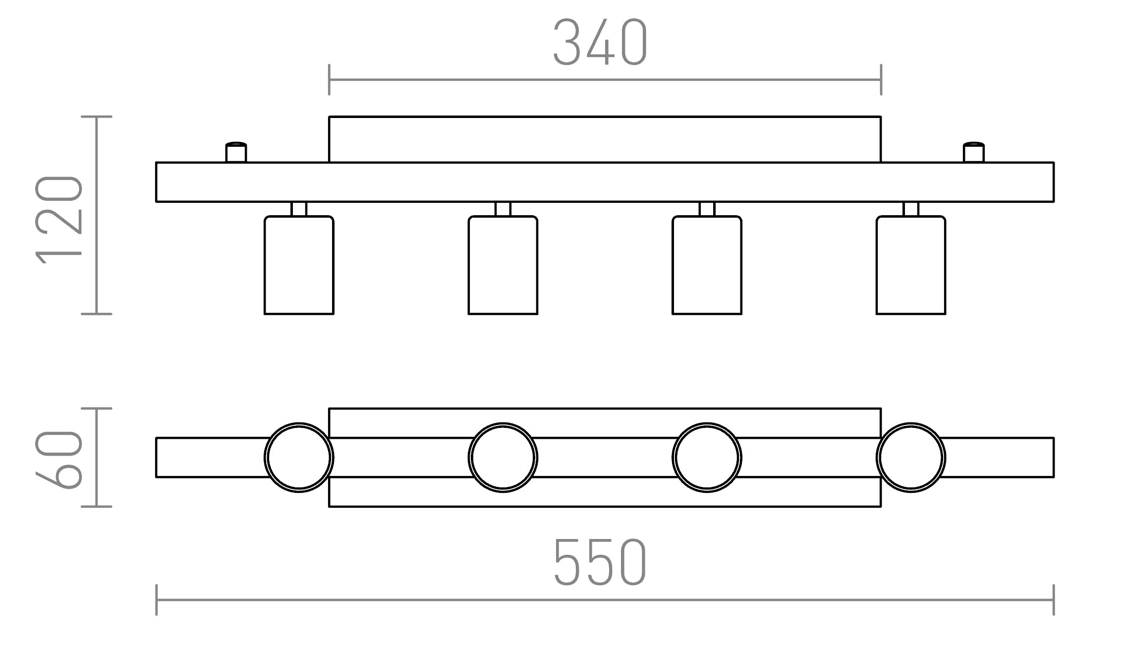 RALLONG IV PLAFONDLAMP - Product sketch