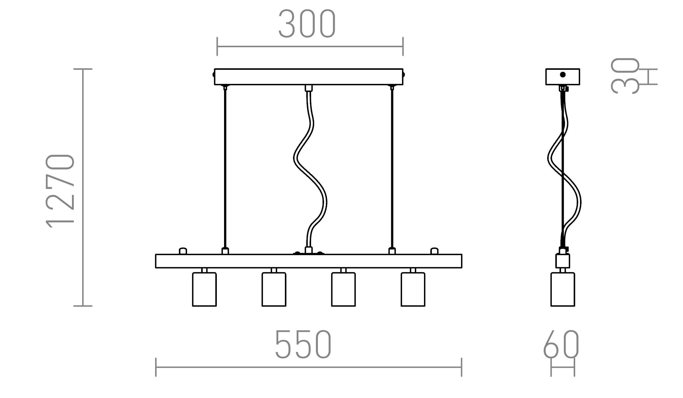 RALLONG IV HANGLAMP - Product sketch