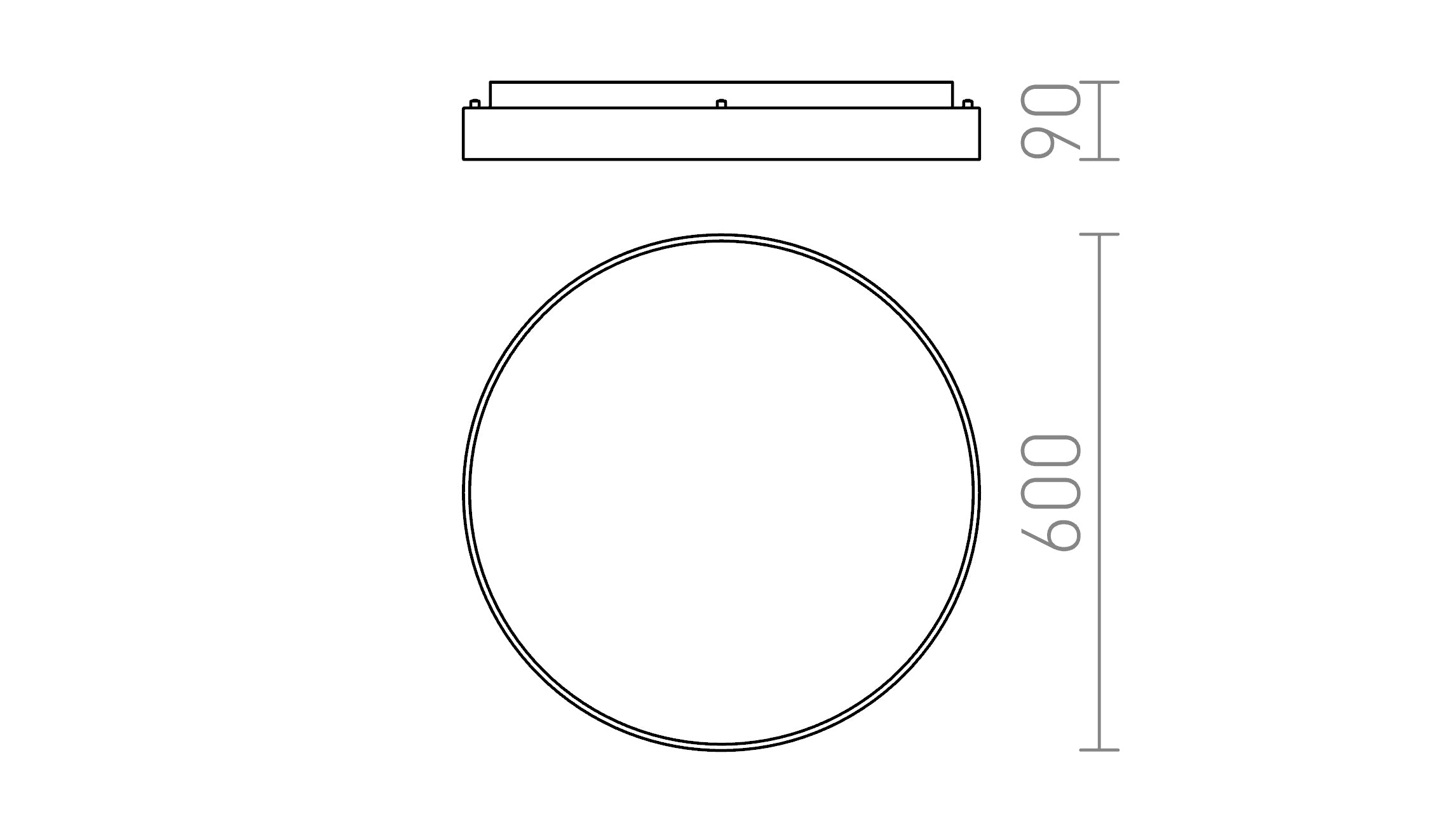 MENSA R 60 PLAFONDLAMP - Product sketch