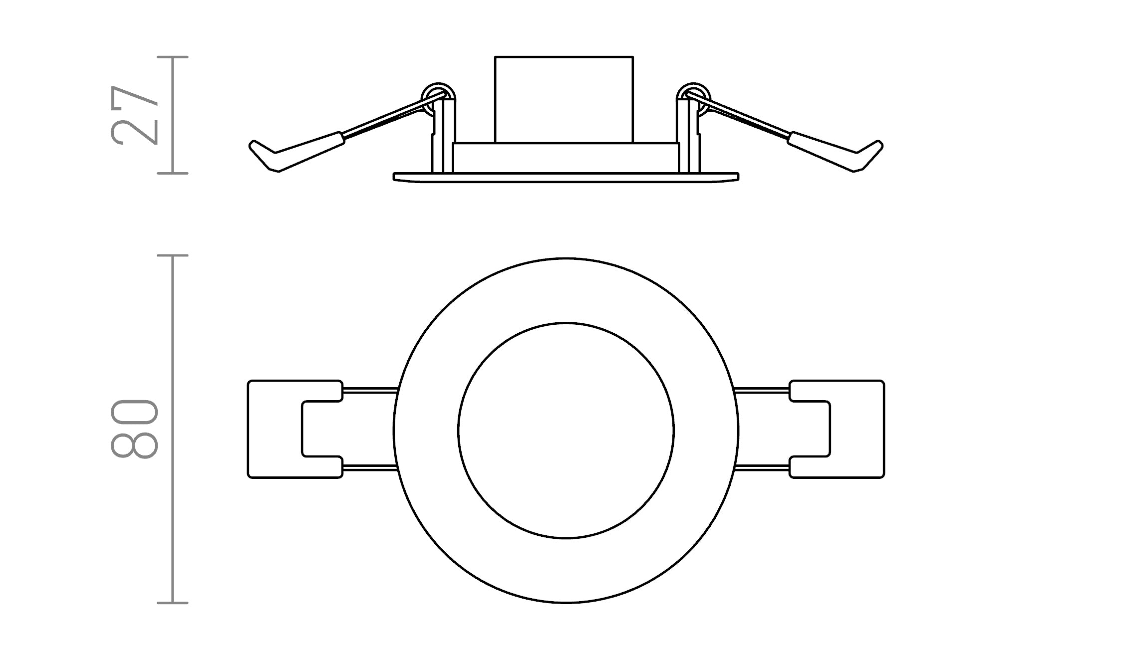 SLENDER R 8 INBOUWLAMP - Product sketch