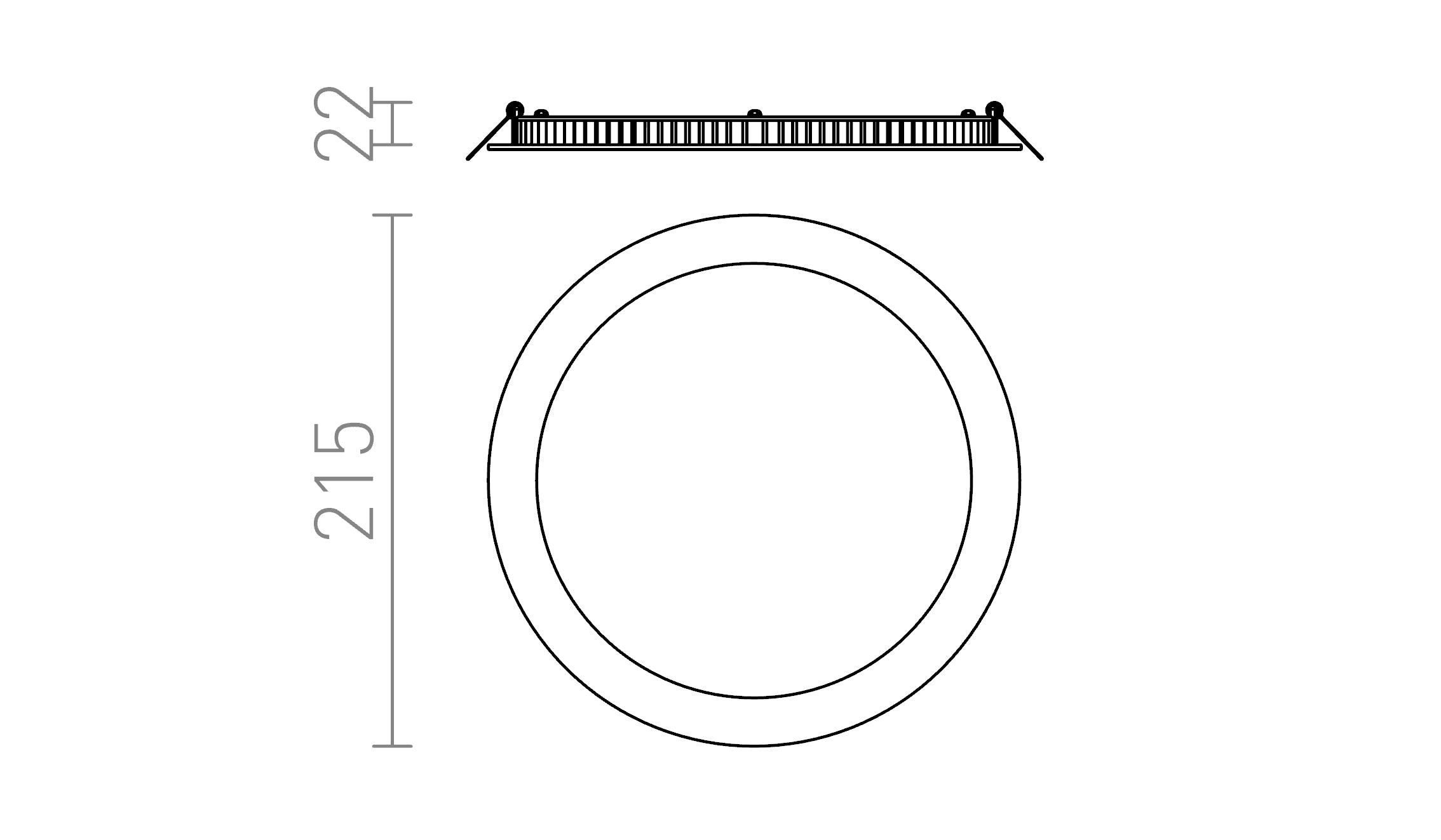 SLENDER R 22 INBOUWLAMP - Product sketch
