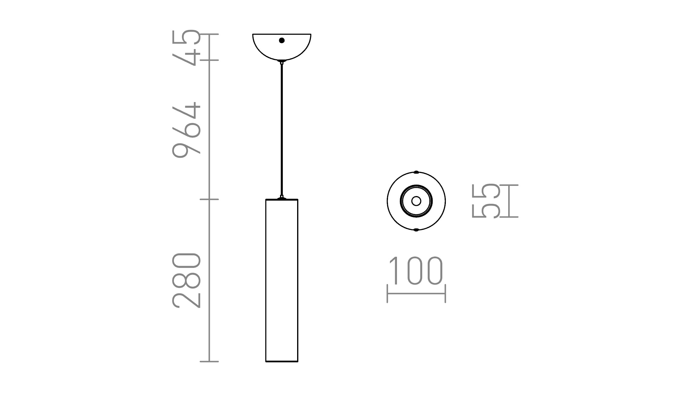 RIGA 28 PLAFONDLAMP - Product sketch