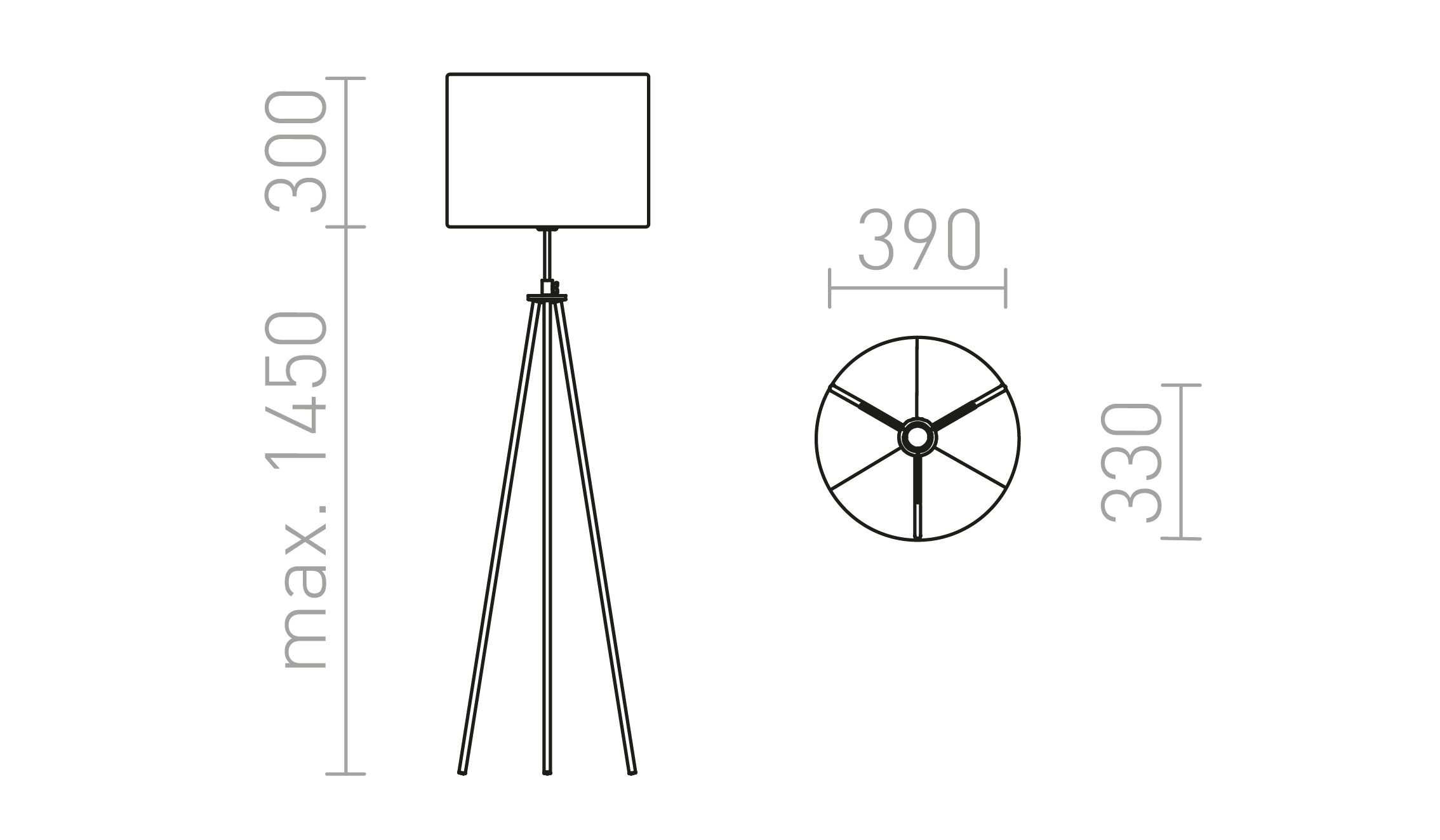 GARDETTE STAANDE LAMP - Product sketch