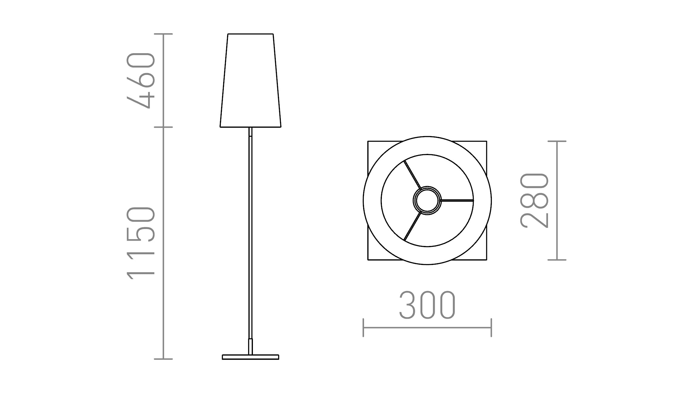 LULU STAANDE LAMP - Product sketch