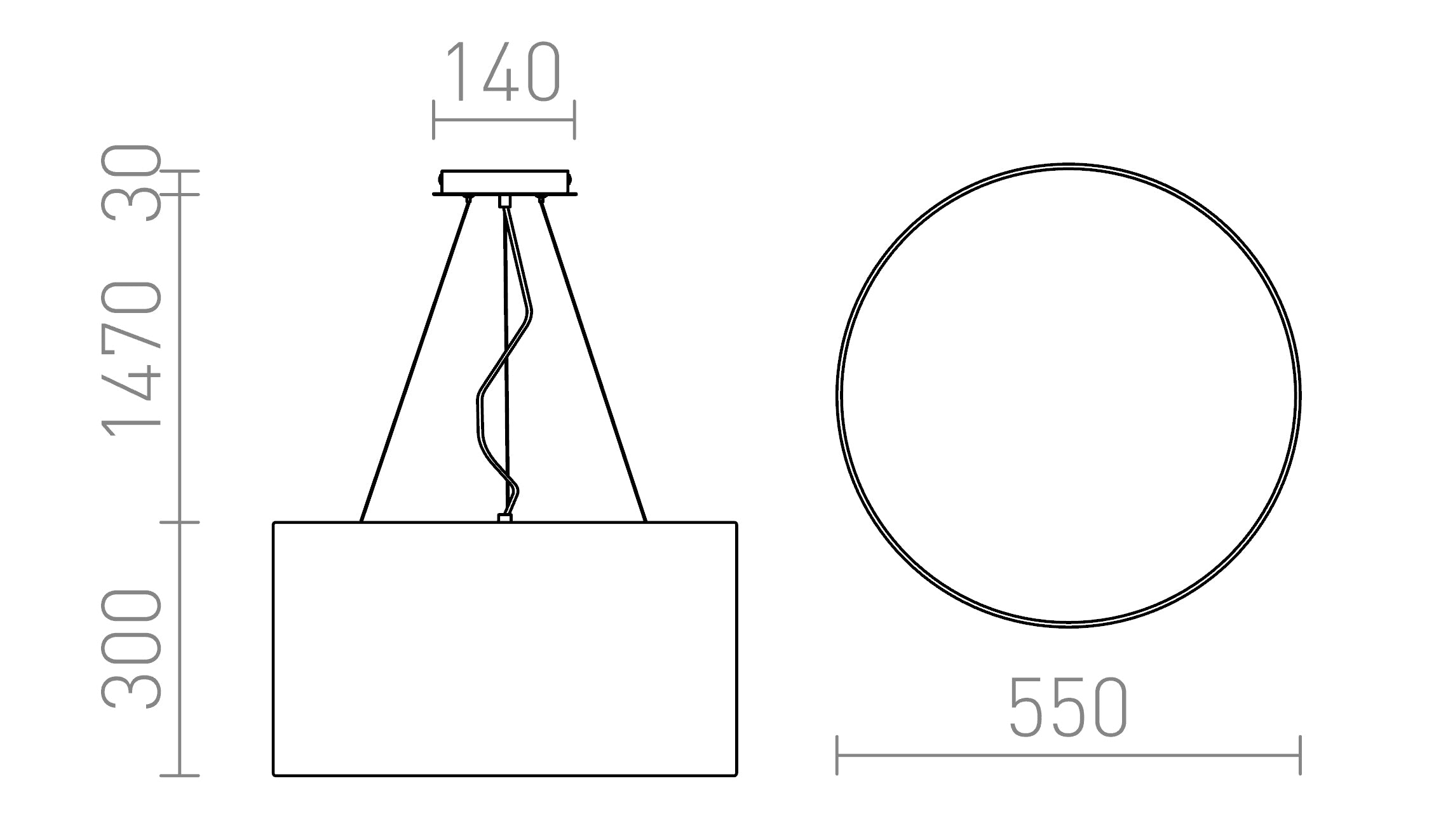 LALO HANGLAMP 55 - Product sketch