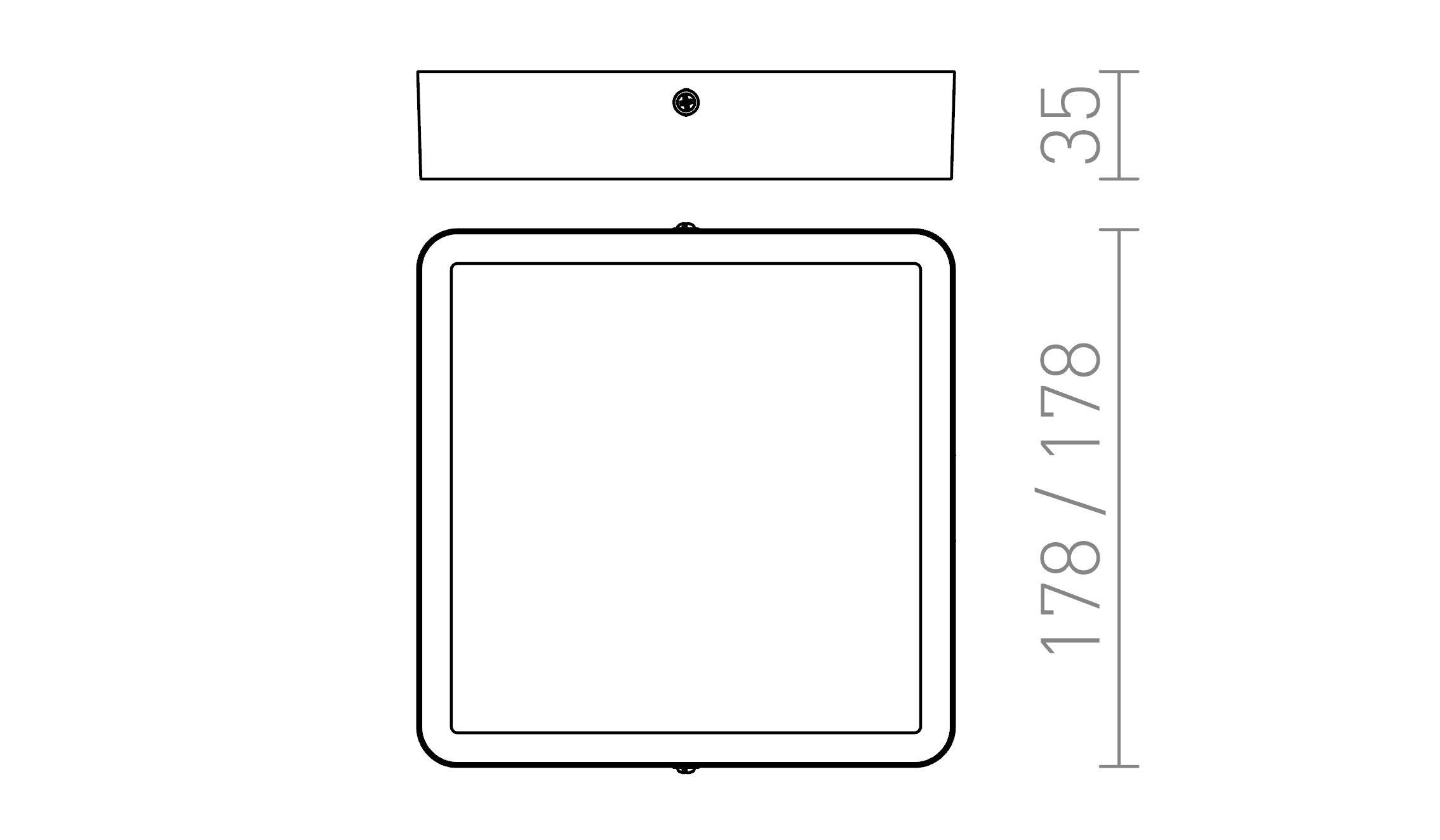 HUE SQ 17 PLAFONDLAMP - Product sketch