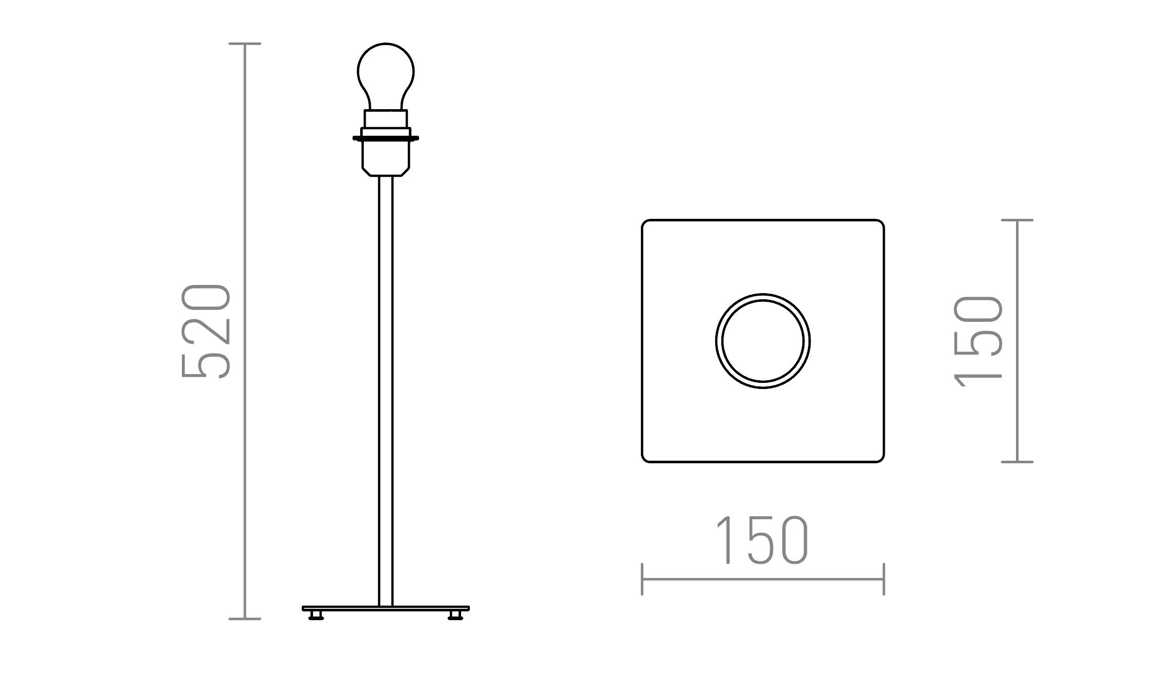 CORTINA TAFELVOET - Product sketch