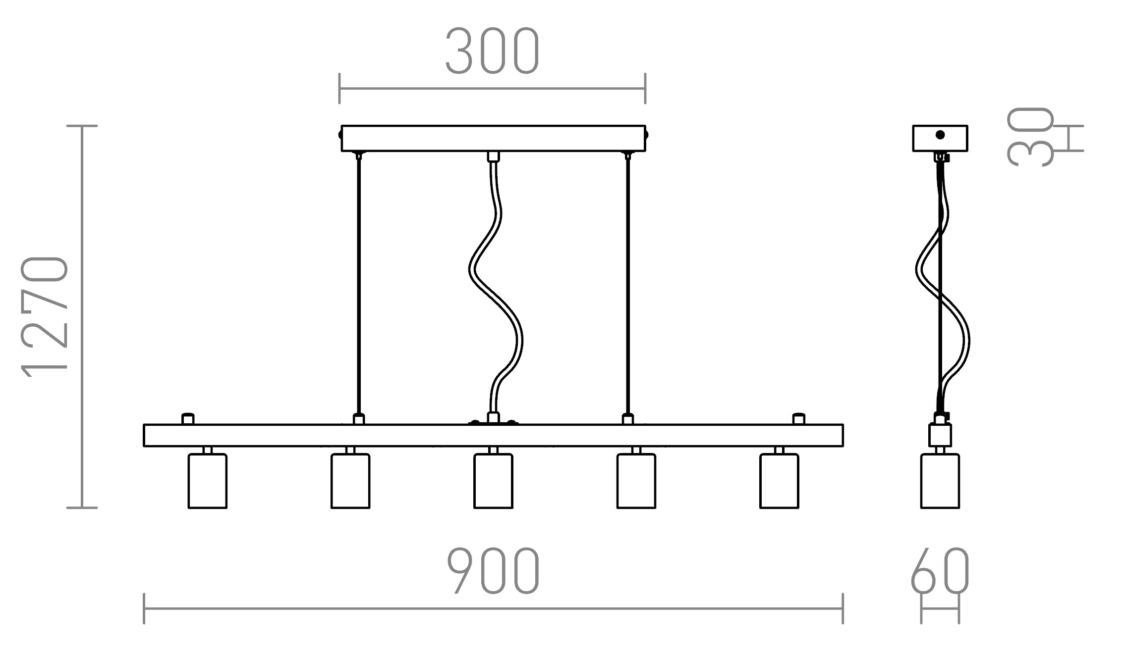 RALLONG HANGLAMP - Product sketch