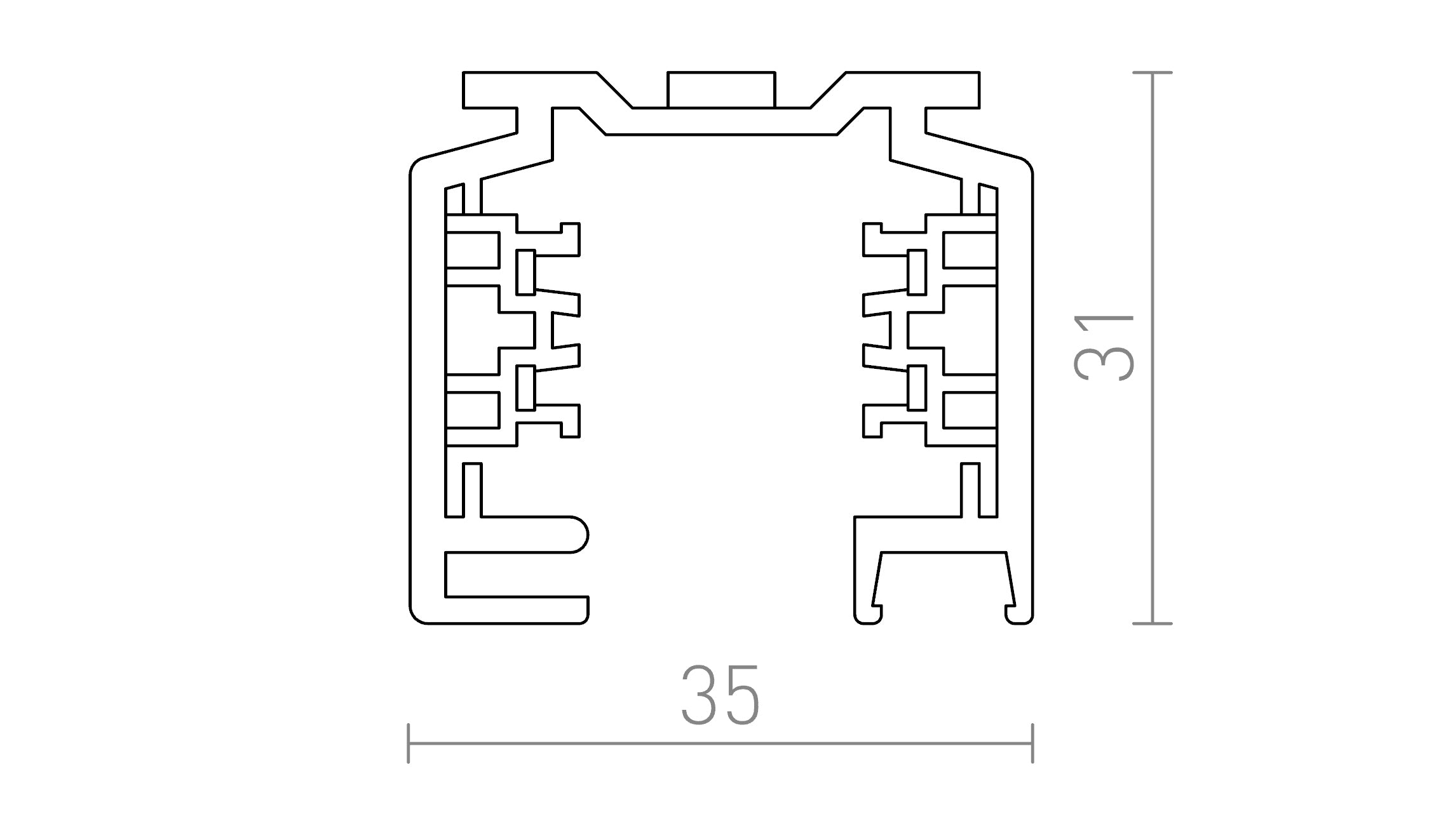 EUTRAC STROOMRAIL 2M - Product sketch