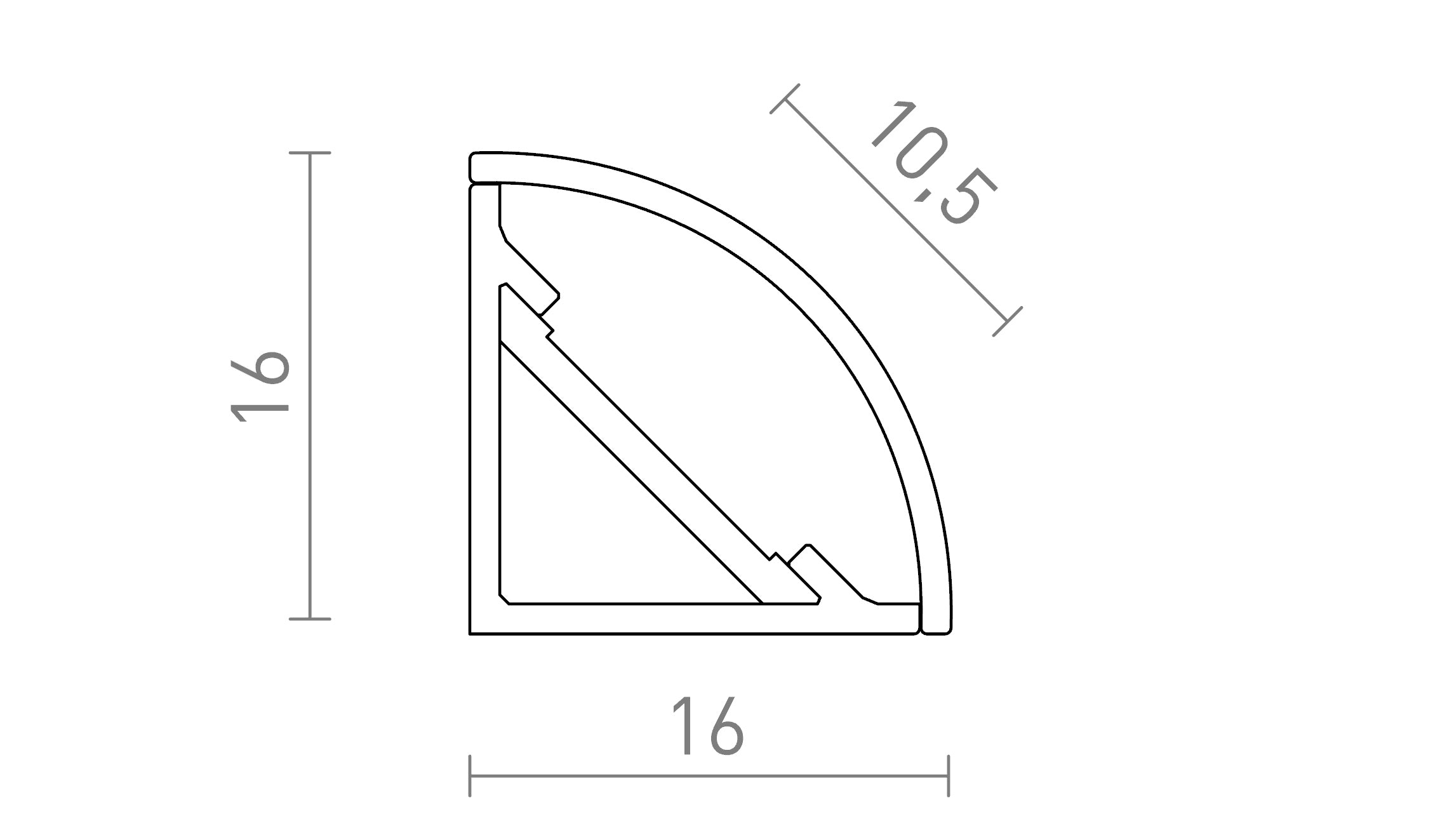 LED OPBOUWPROFIEL E - Product sketch