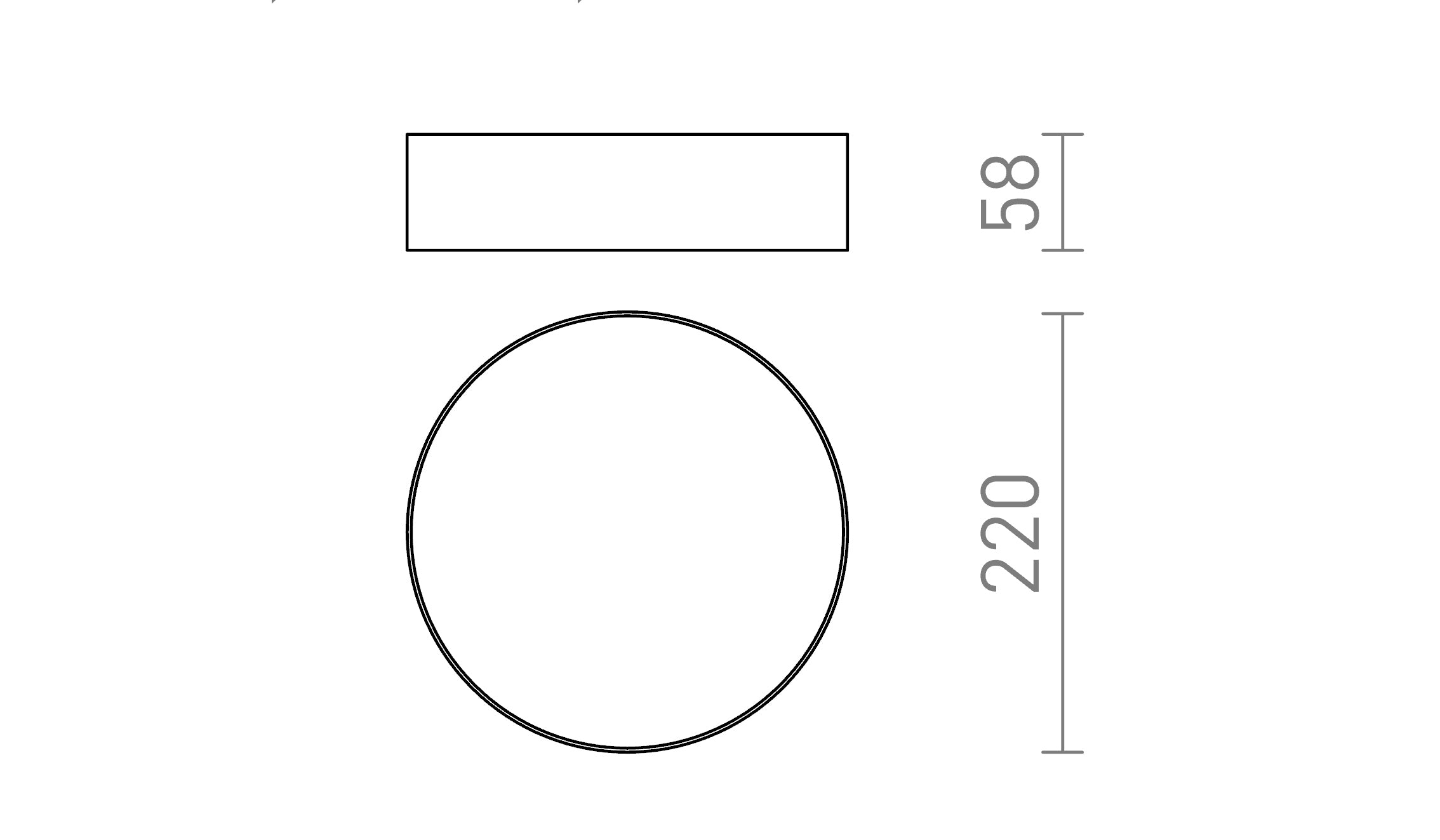 LARISA R 22 PLAFONDLAMP - Product sketch