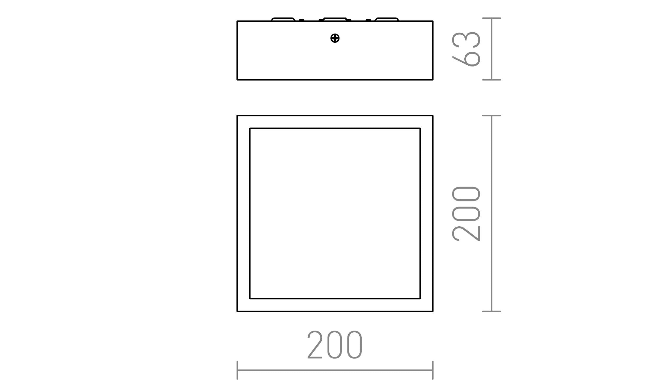 STRUCTURAL LED OPBOUWLAMP 20X20 - Product sketch