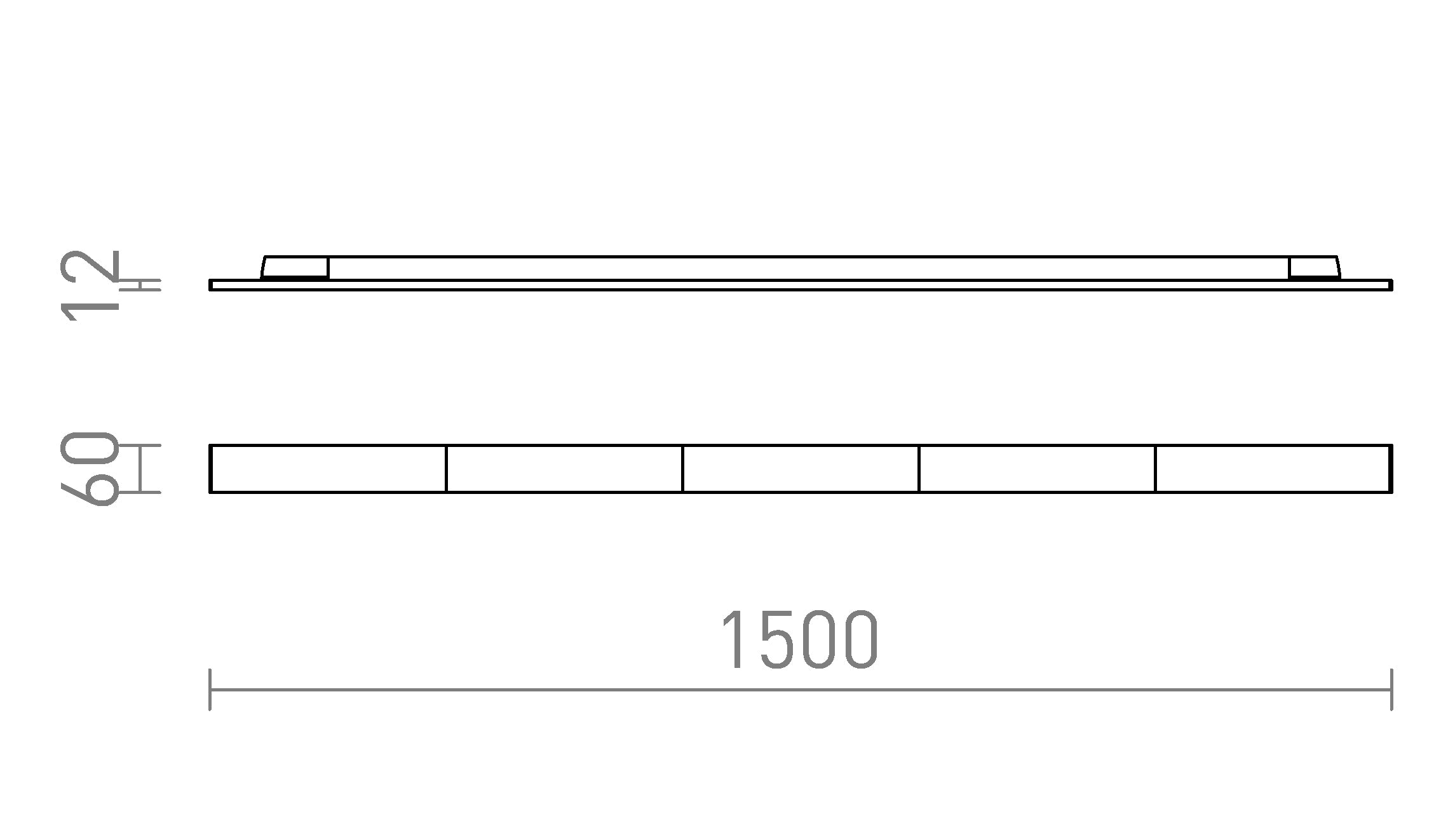 FLATLINE 150 VOOR 3-F. STROOMRAILS - Product sketch