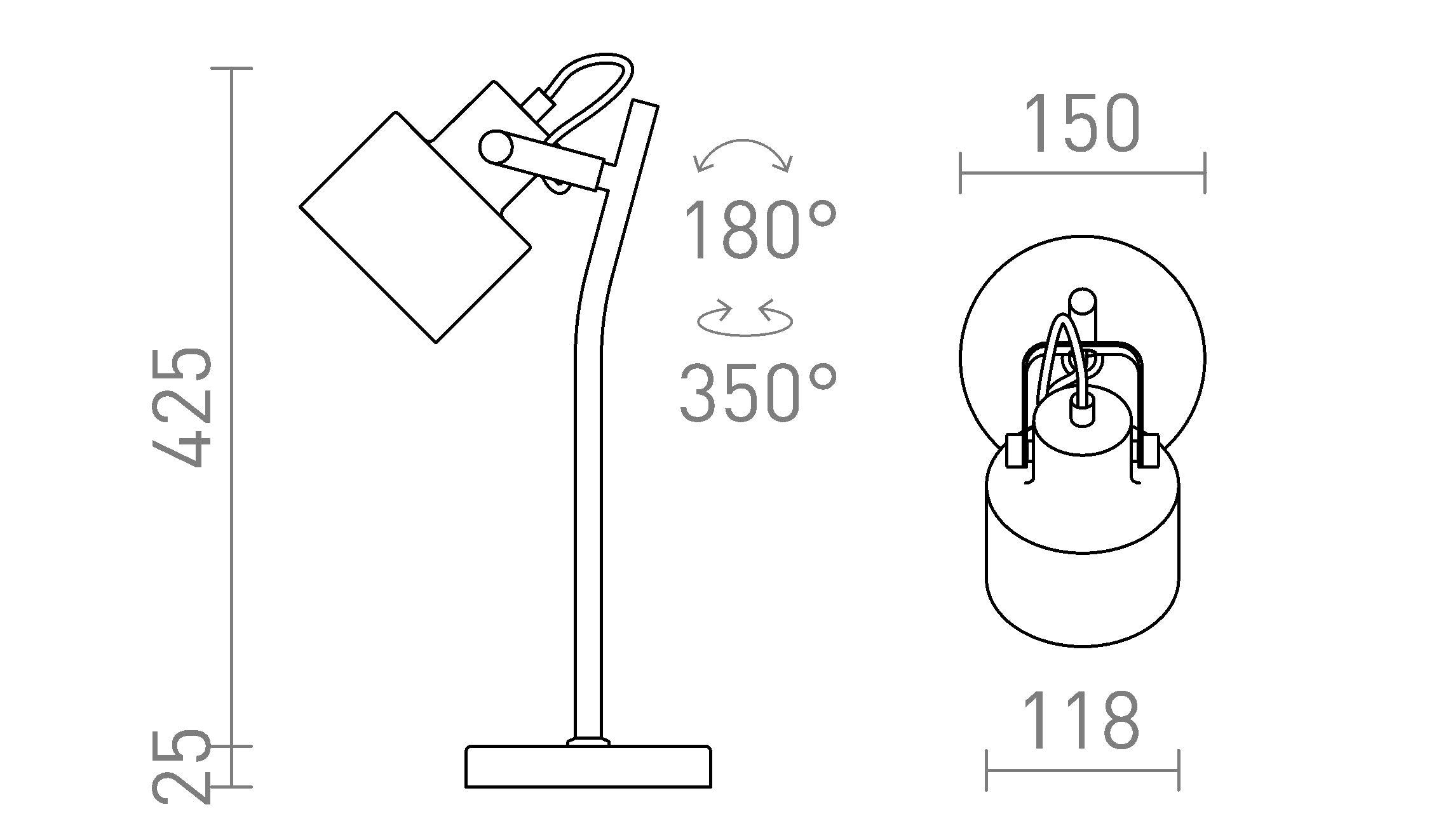 CELEIA TAFELLAMP - Product sketch