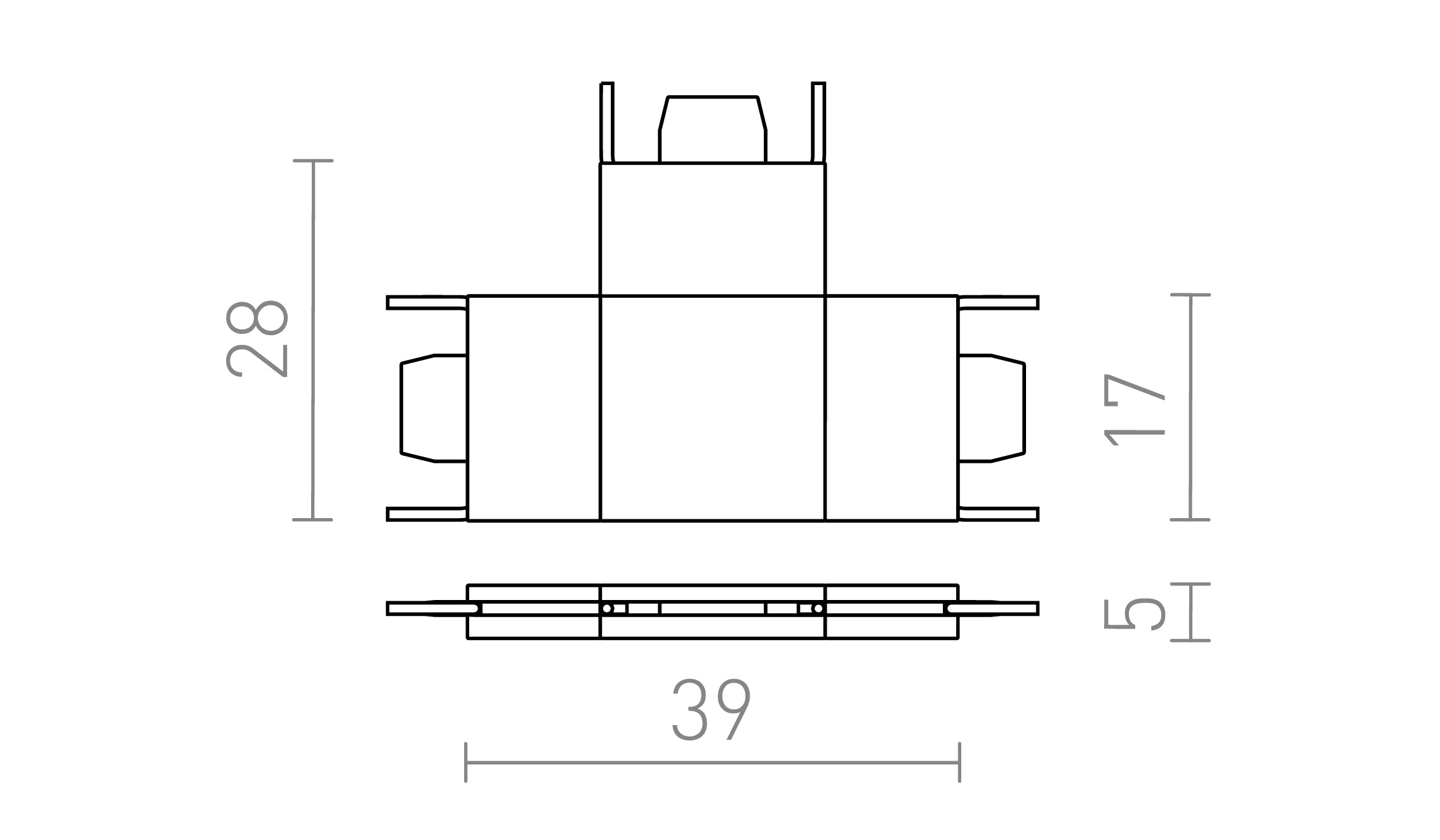T KOPPELSTUK VOOR VEGA RAIL - Product sketch