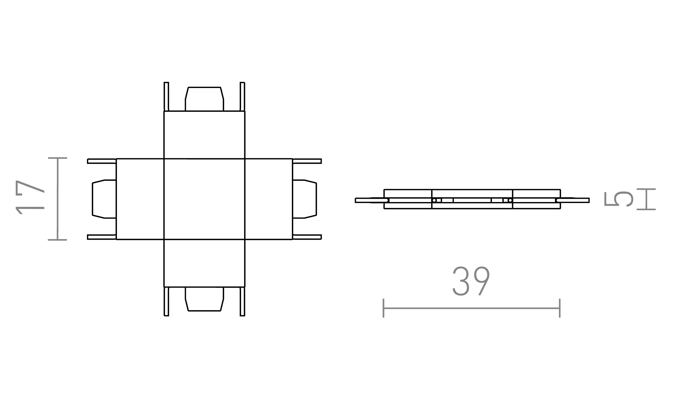 X KOPPELSTUK VOOR VEGA RAIL - Product sketch