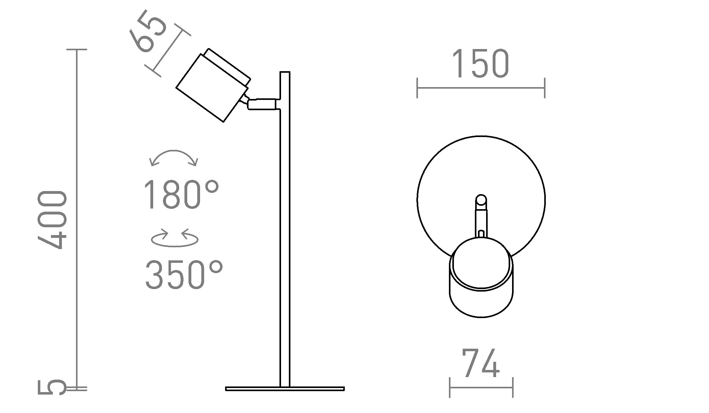 NOVA TAFELLAMP - Product sketch