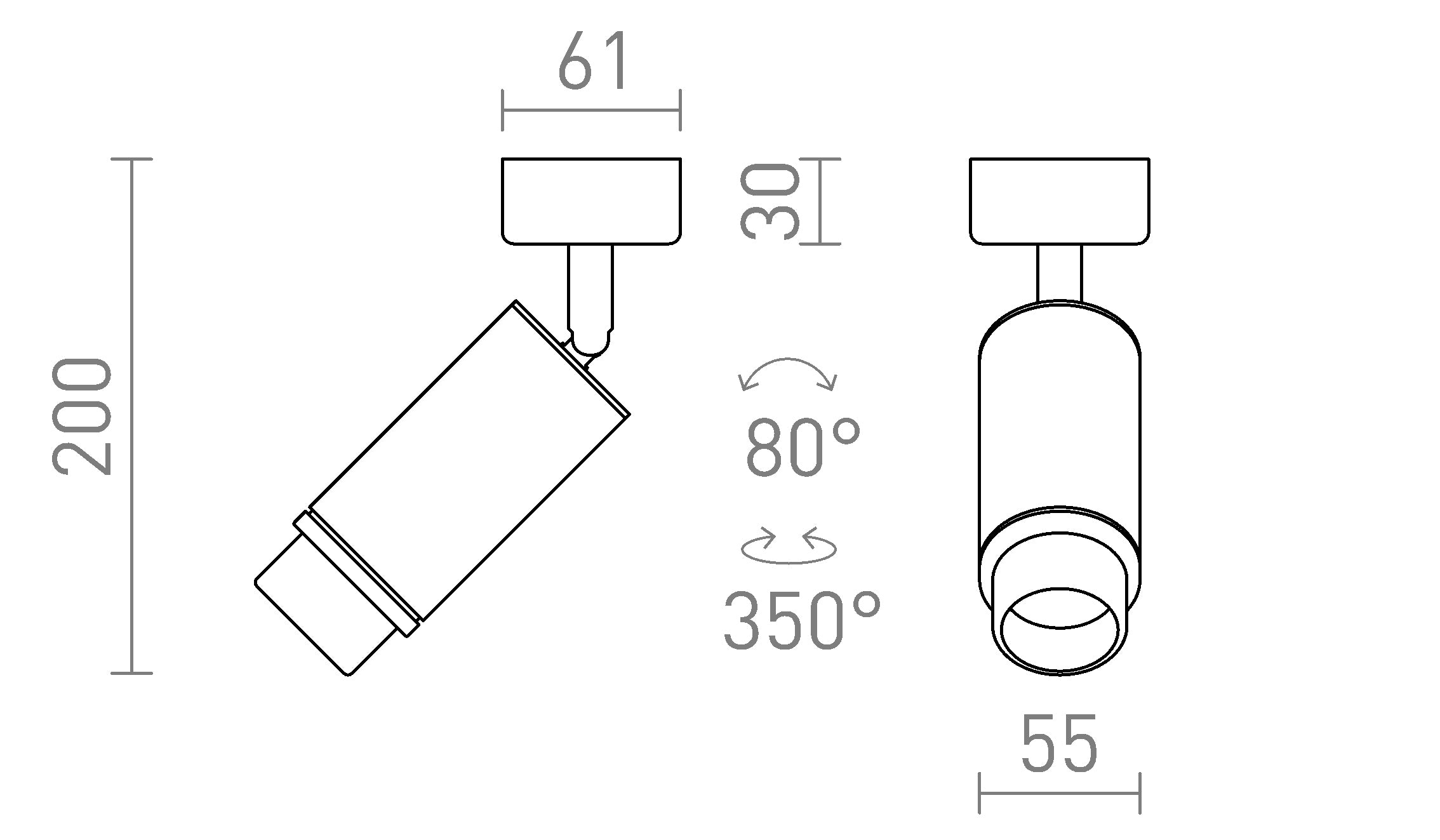 OPTIMUS 2 PLAFONDLAMP - Product sketch