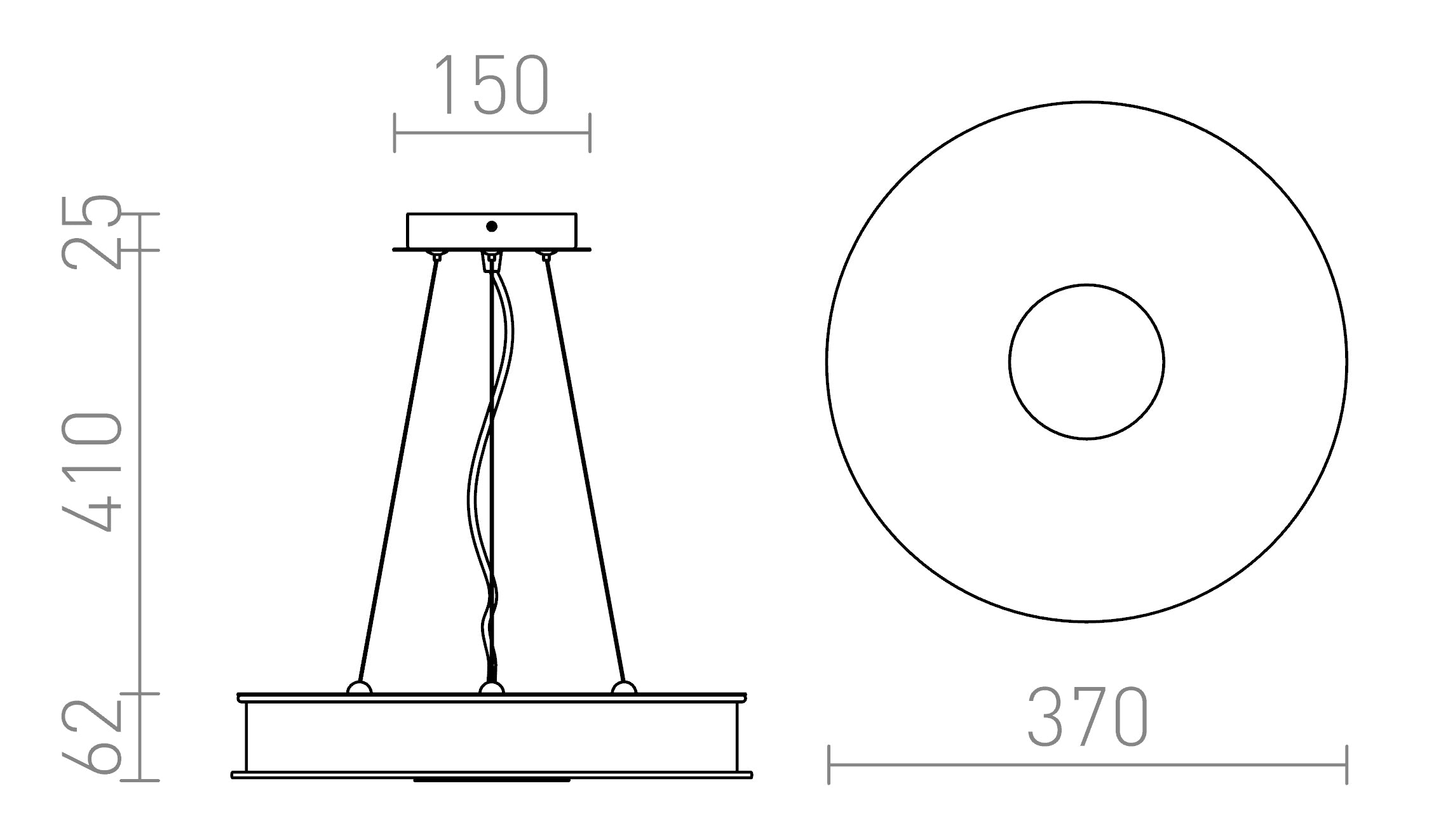 ASTERI LED HANGLAMP - Product sketch