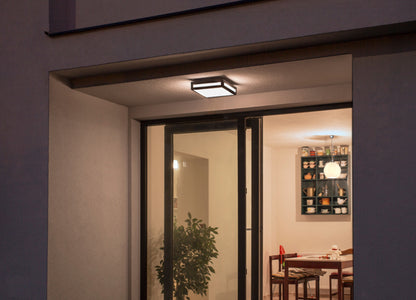 RENDL Outlet PLAKA ceiling black 230V E27 2x26W IP54 R10359 3