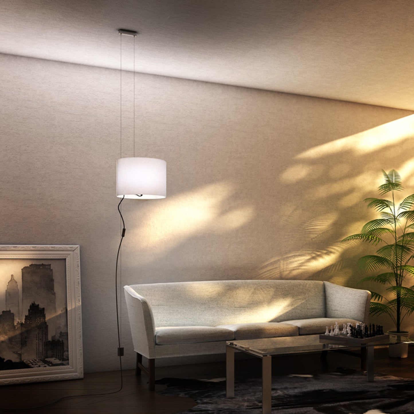RENDL pendant lamp BROADWAY pendant adjustable white chrome 230V LED E27 15W R11989 6