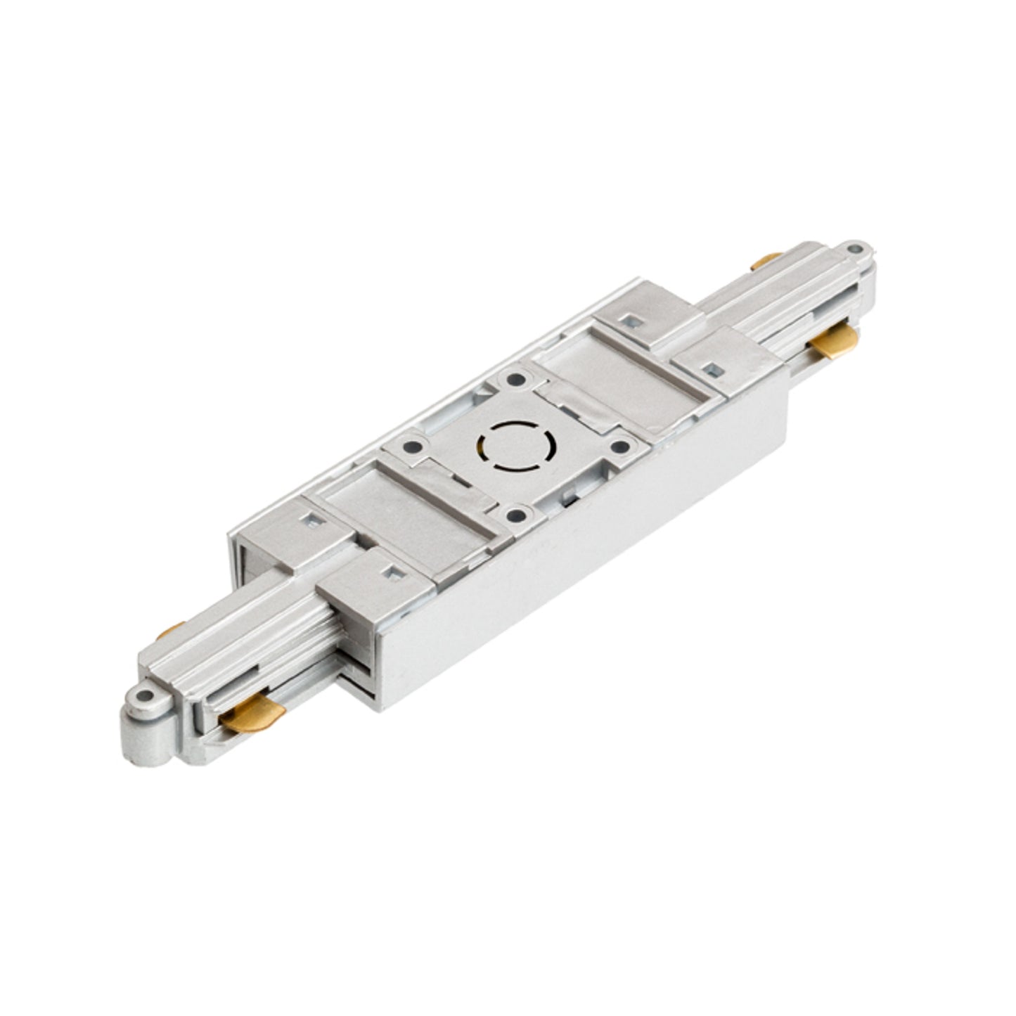 RENDL 1-circuit track system 1F straight connector with feed-in silver grey  230V  R12265 2
