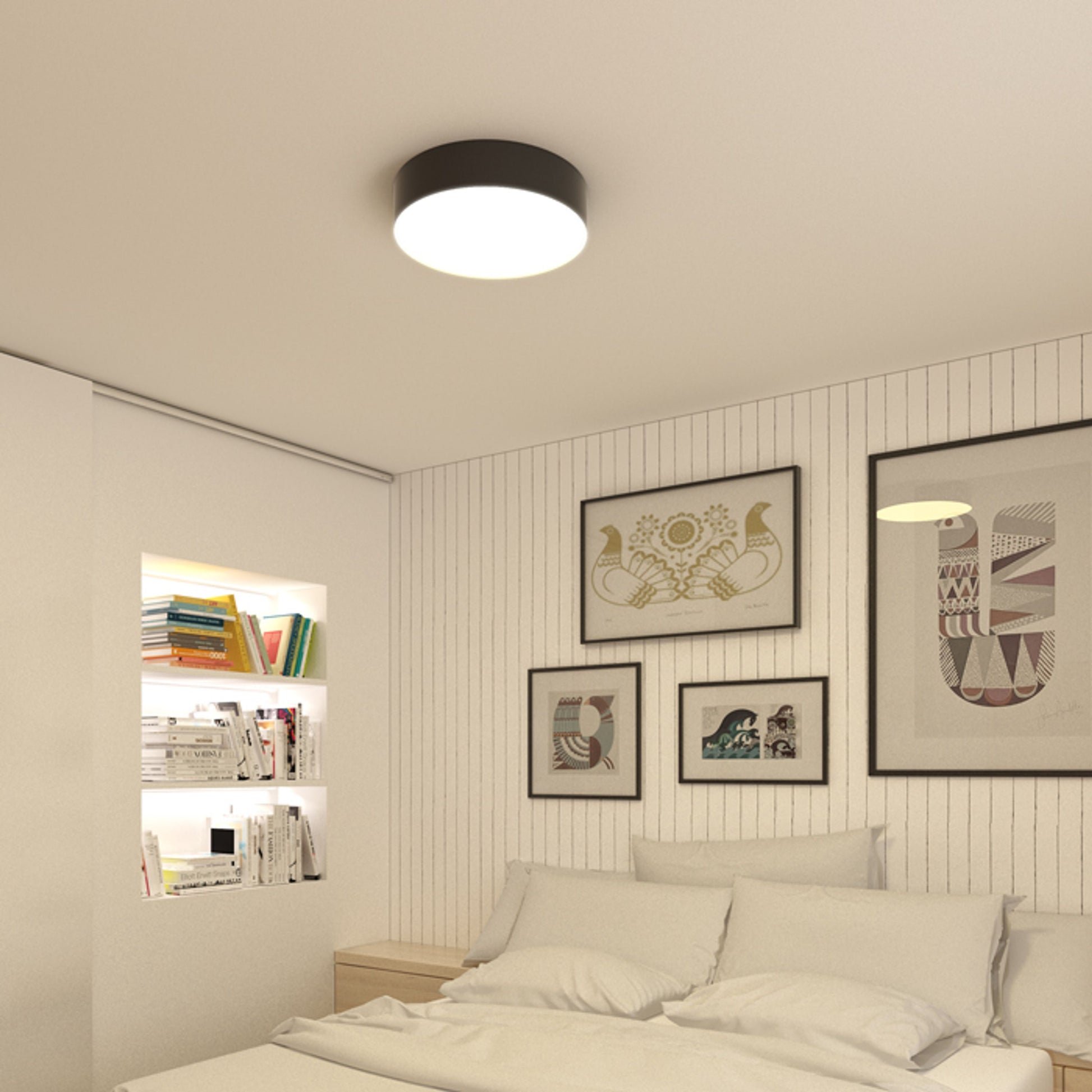 RENDL surface mounted lamp COIMBRA ceiling black 230V LED 24W 3000K R12526 2
