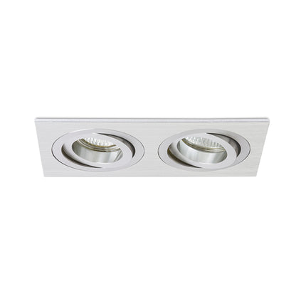 RENDL recessed light PASADENA GU10 SQ II recessed  brushed aluminum 230V LED GU10 2x7W R12712 2