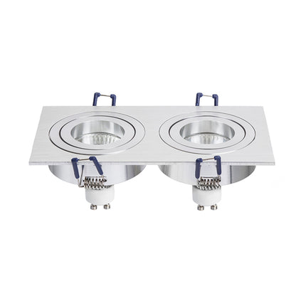 RENDL recessed light PASADENA GU10 SQ II recessed  brushed aluminum 230V LED GU10 2x7W R12712 3
