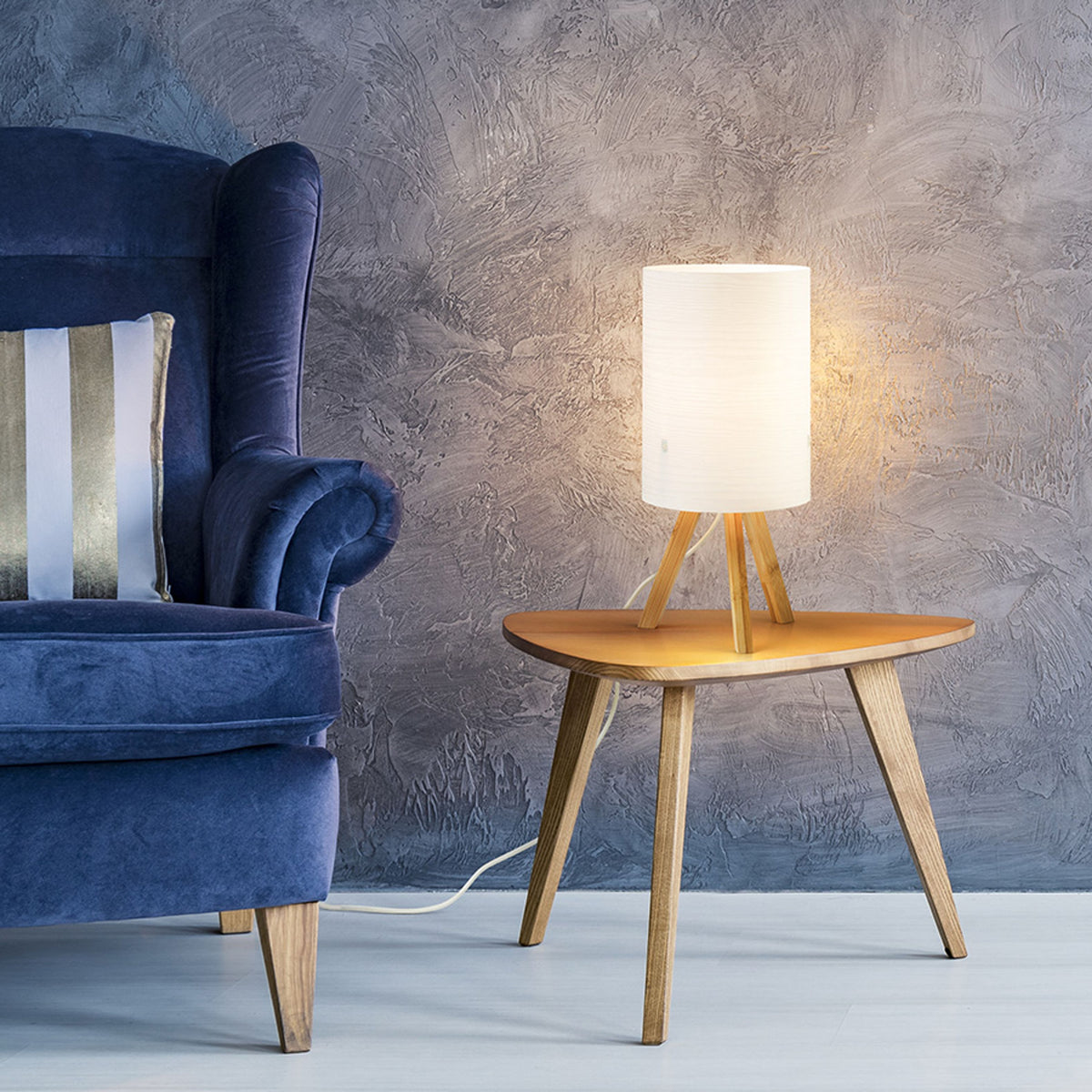 RENDL table lamp RUMBA table  white PVC/wood 230V E14 11W R13286 2
