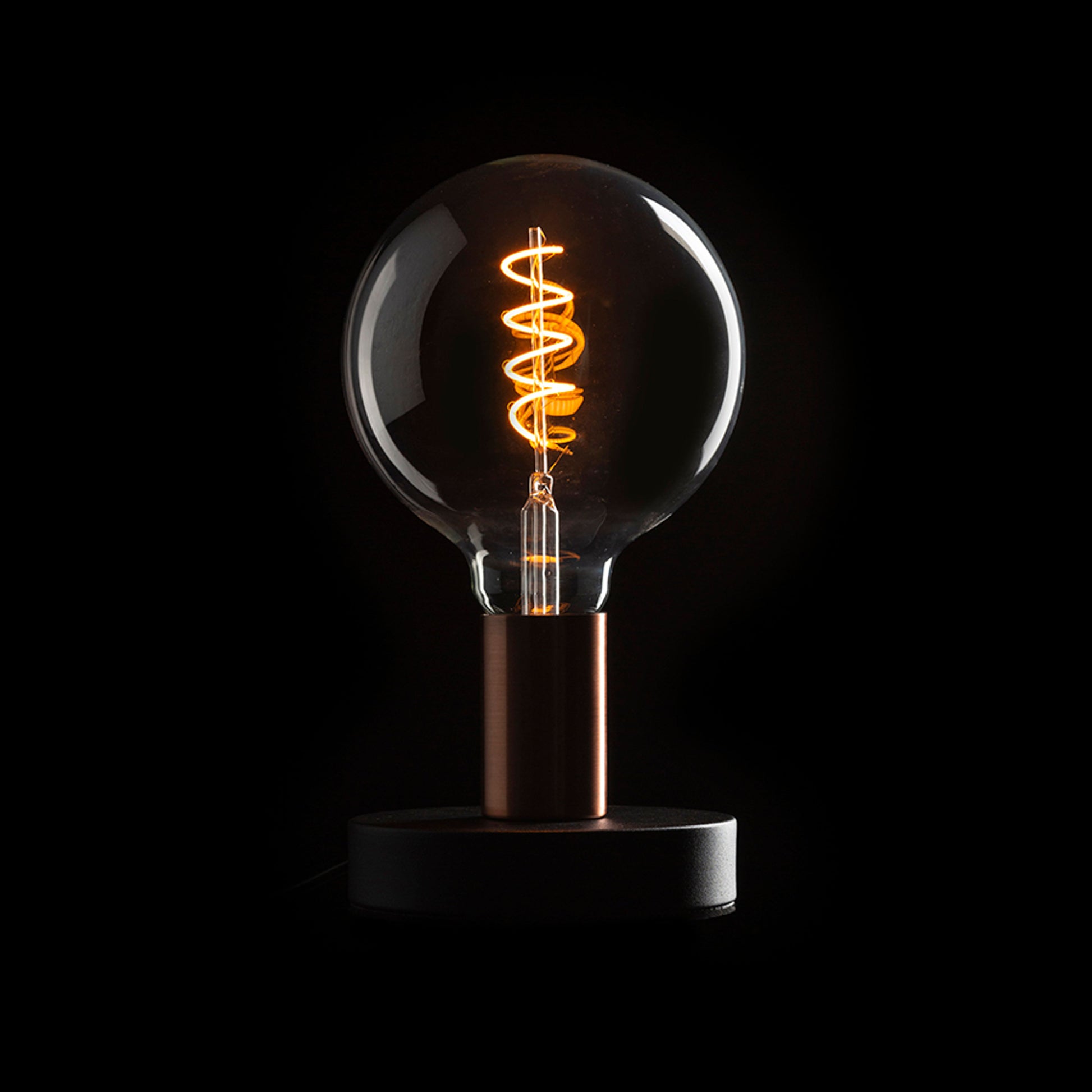 RENDL table lamp ALGOT table black brushed copper 230V LED E27 15W R13907 3