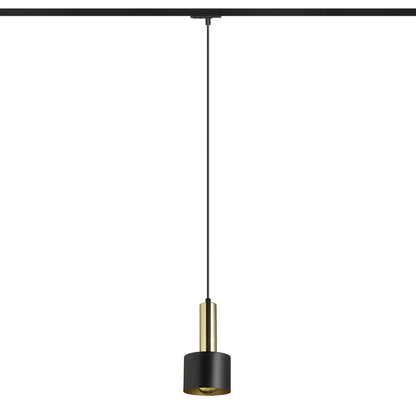 RENDL 1-circuit track system GIULIA 12 for 1-circuit tracks black/gold brown brass 230V LED E27 11W R13987 2
