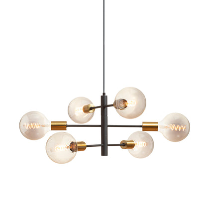 RENDL pendant lamp ARTEMIA 6 pendant black brushed brass 230V LED E27 6x15W R14399 4