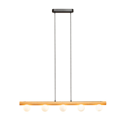 RENDL pendant lamp NOCTIS pendant wood/opal-colored glass 230V LED G9 5x7W R14460 3