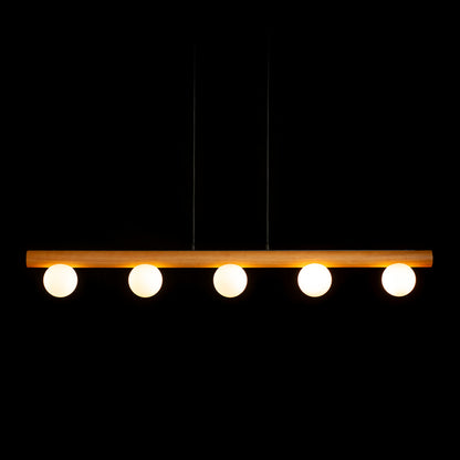RENDL pendant lamp NOCTIS pendant wood/opal-colored glass 230V LED G9 5x7W R14460 5