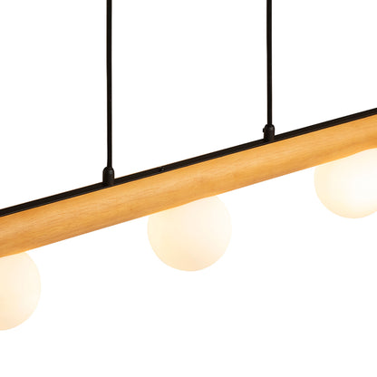 RENDL pendant lamp NOCTIS pendant wood/opal-colored glass 230V LED G9 5x7W R14460 7