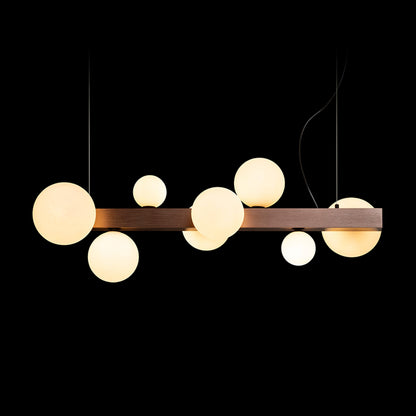 RENDL pendant lamp KASSANDRA pendant opal-colored glass/brushed bronze 230V G9 8x6W R14554 3
